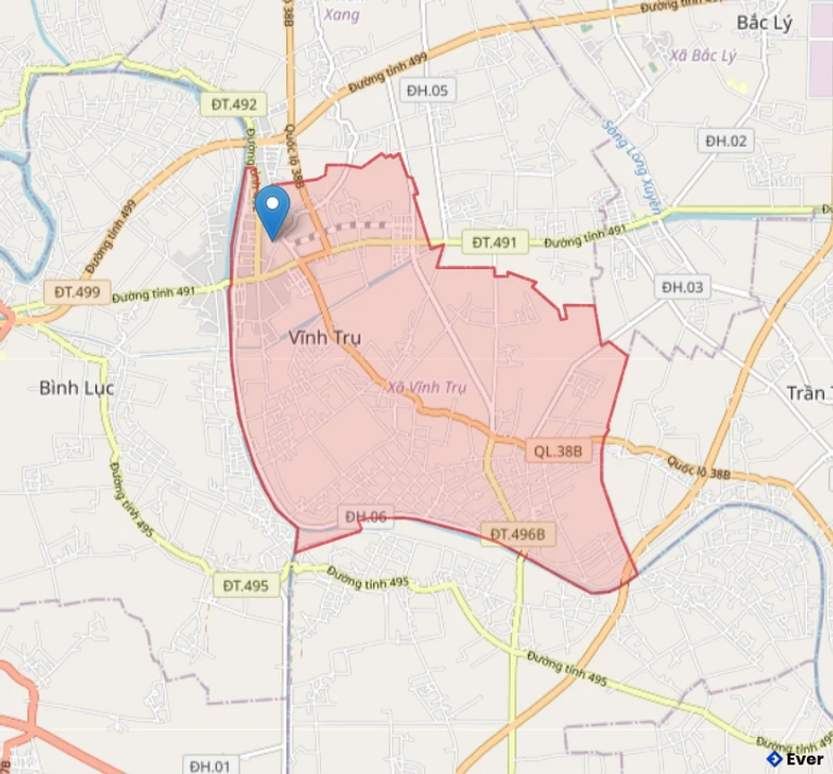 Bản đồ hành chính xã Vĩnh Trụ - tỉnh Ninh Bình