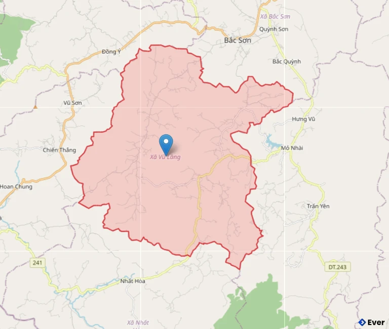 Bản đồ hành chính xã Vũ Lăng - tỉnh Lạng Sơn