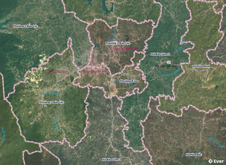 Bản đồ phường 3 Bảo Lộc sau sáp nhập