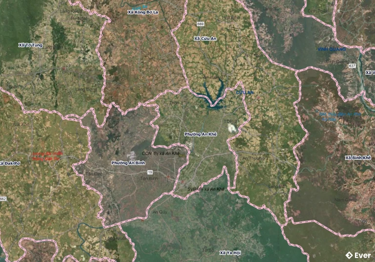 Bản đồ phường An Khê, Gia Lai sau sáp nhập