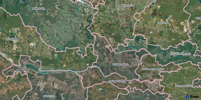 Bản đồ phường An Nhơn, Gia Lai sau sáp nhập