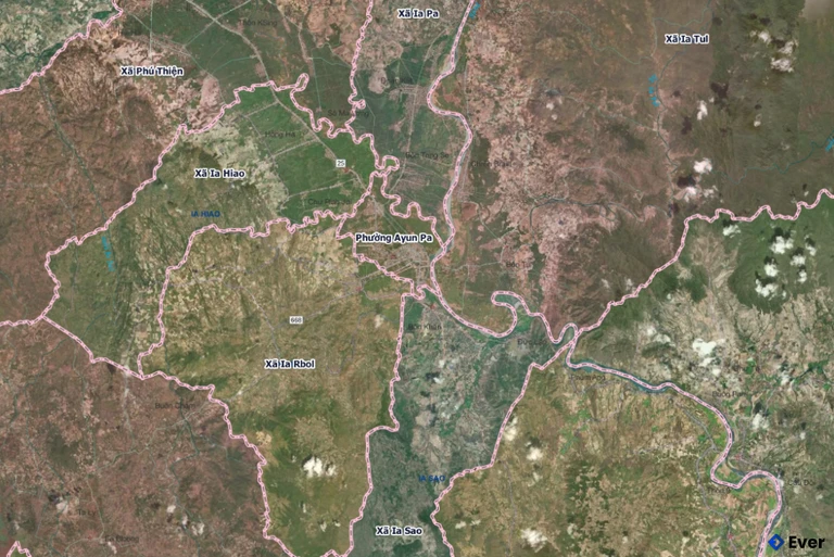 Bản đồ phường Ayun Pa, Gia Lai sau sáp nhập