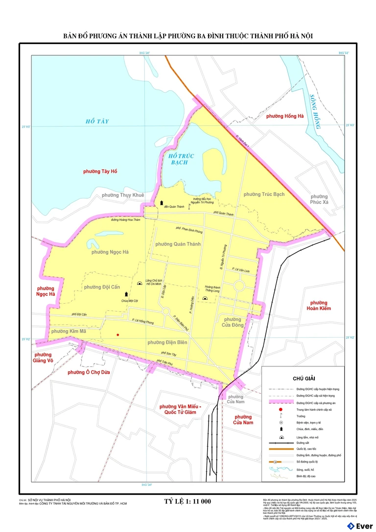 Bản đồ phường Ba Đình sau sáp nhập