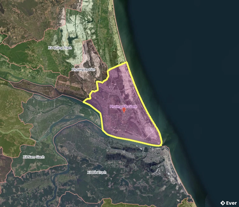 Bản đồ phường Bắc Gianh, Quảng Trị sau sáp nhập