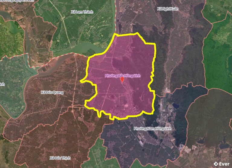 Bản đồ phường Bắc Hồng Lĩnh, Hà Tĩnh sau sáp nhập