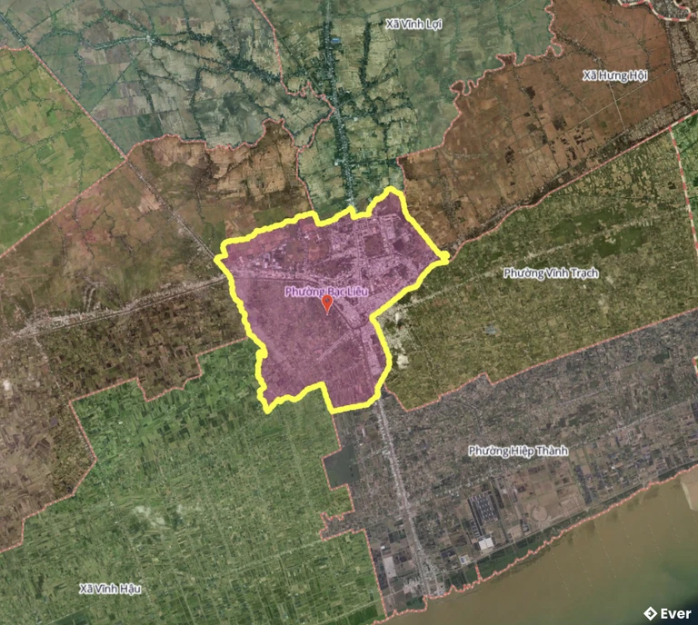 Bản đồ phường Bạc Liêu, Cà Mau sau sáp nhập