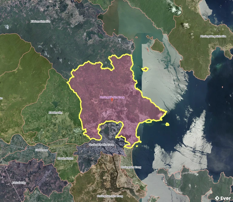 Bản đồ phường Bắc Nha Trang sau sáp nhập