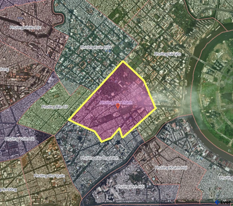 Bản đồ phường Bến Thành, thành phố Hồ Chí Minh sau sáp nhập