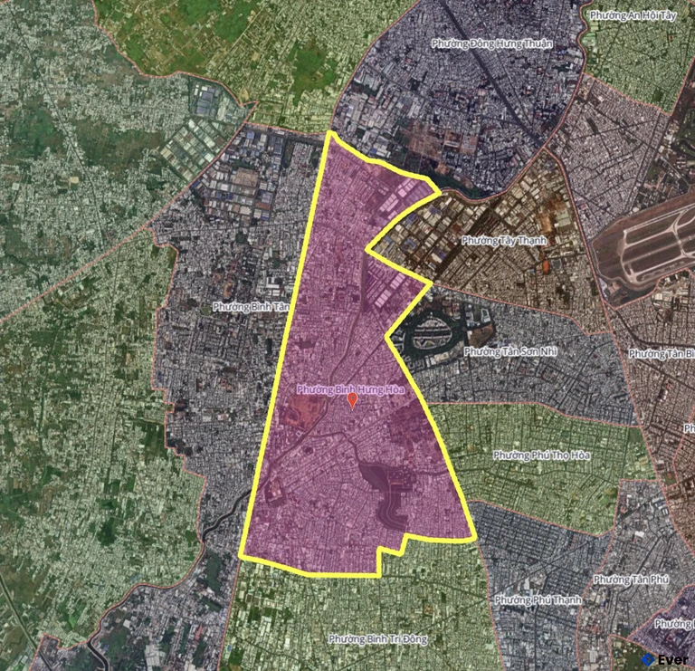 Bản đồ phường Bình Hưng Hòa, thành phố Hồ Chí Minh sau sáp nhập