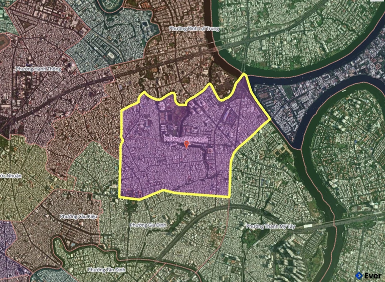 Bản đồ phường Bình Thạnh, thành phố Hồ Chí Minh sau sáp nhập