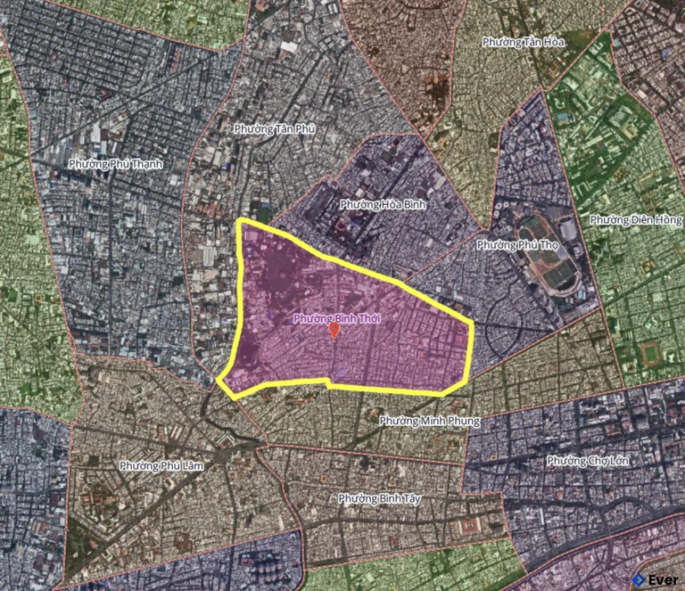 Bản đồ phường Bình Thới, thành phố Hồ Chí Minh sau sáp nhập