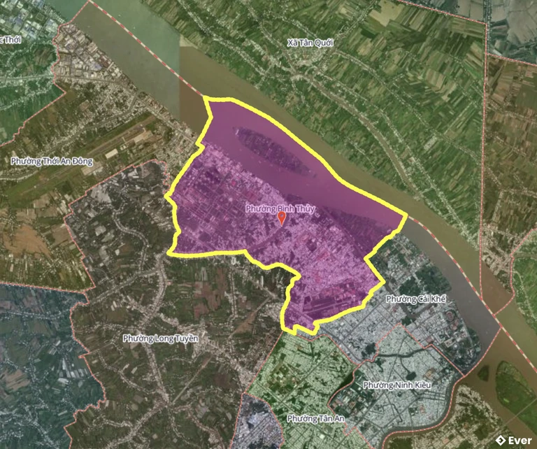 Bản đồ phường Bình Thủy, Cần Thơ sau sáp nhập