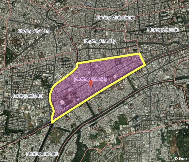 Bản đồ phường Bình Tiên, thành phố Hồ Chí Minh sau sáp nhập