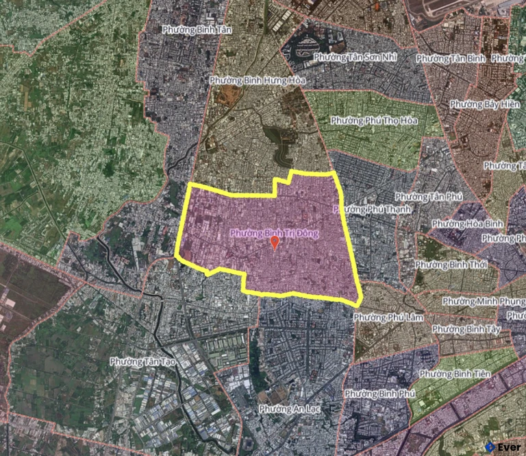 Bản đồ phường Bình Trị Đông, thành phố Hồ Chí Minh sau sáp nhập