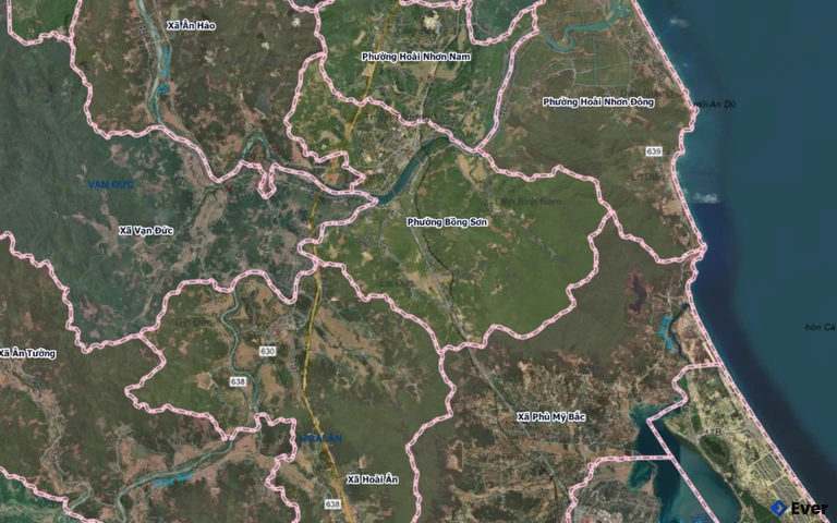 Bản đồ phường Bồng Sơn, Gia Lai sau sáp nhập