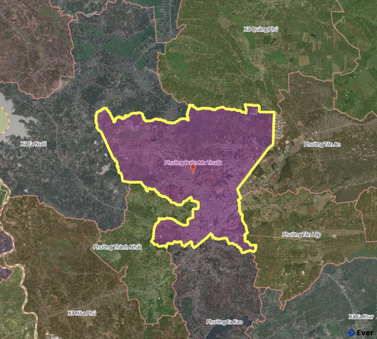 Bản đồ phường Buôn Ma Thuột, Đắk Lắk sau sáp nhập