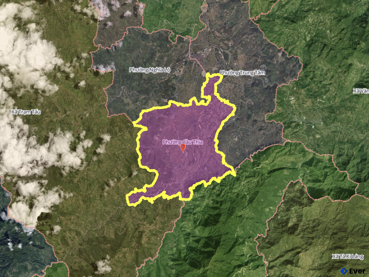 Bản đồ phường Cầu Thia, Lào Cai sau sáp nhập