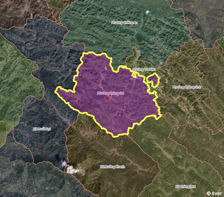 Bản đồ phường Chiềng Cơi, Sơn La sau sáp nhập