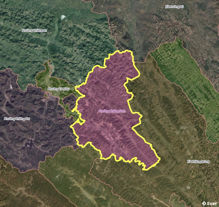Bản đồ phường Chiềng Sinh, Sơn La sau sáp nhập
