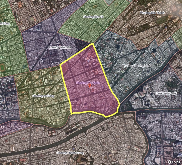 Bản đồ phường Chợ Quán, thành phố Hồ Chí Minh sau sáp nhập