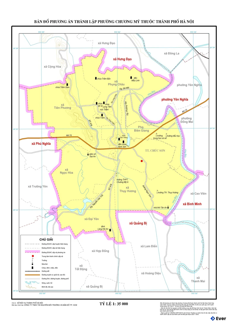 Bản đồ phường Chương Mỹ, Hà Nội sau sáp nhập