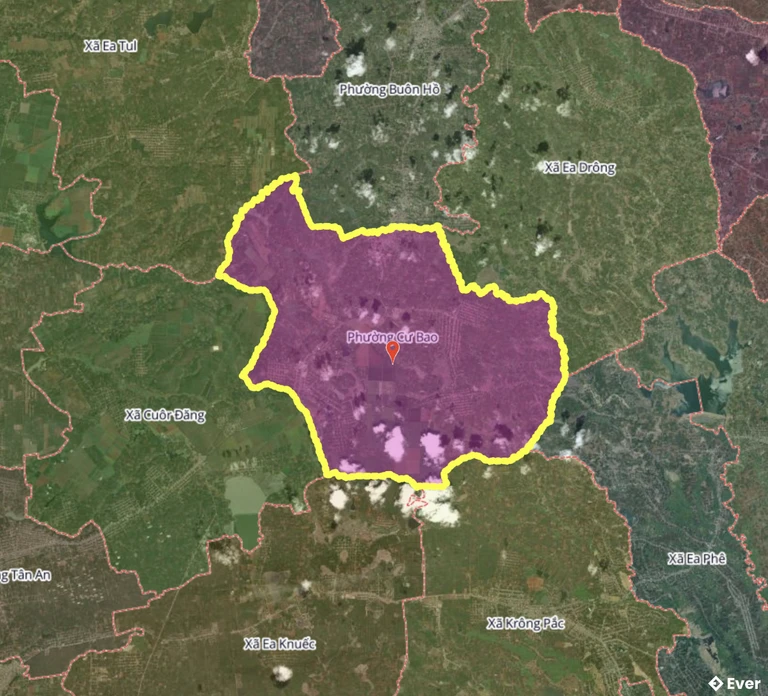 Bản đồ phường Cư Bao, Đắk Lắk sau sáp nhập