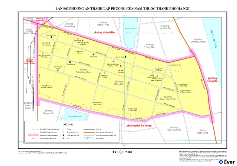 Bản đồ phường Cửa Nam sau sáp nhập