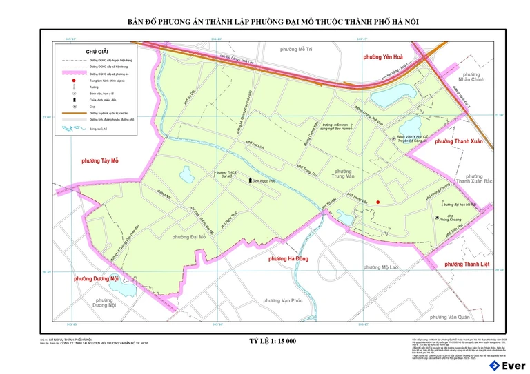 Bản đồ phường Đại Mỗ sau sáp nhập