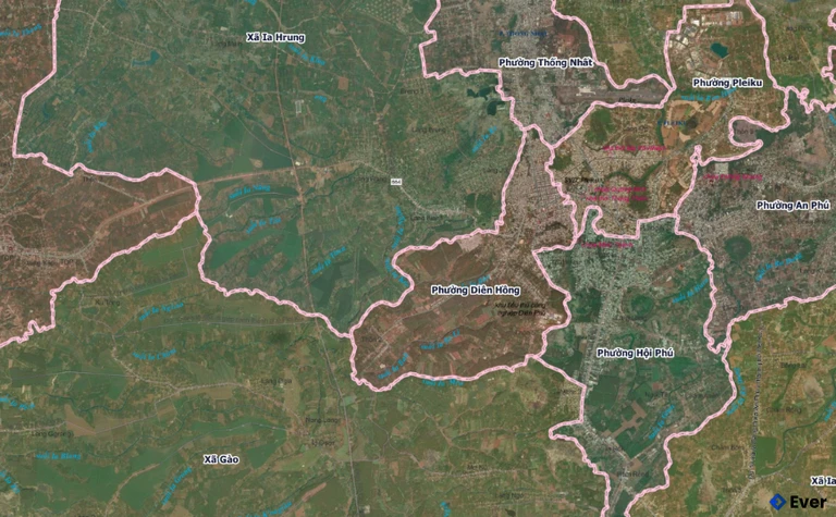 Bản đồ phường Diên Hồng, Gia Lai sau sáp nhập