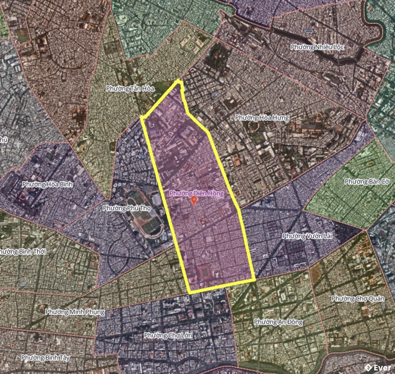 Bản đồ phường Diên Hồng, thành phố Hồ Chí Minh sau sáp nhập