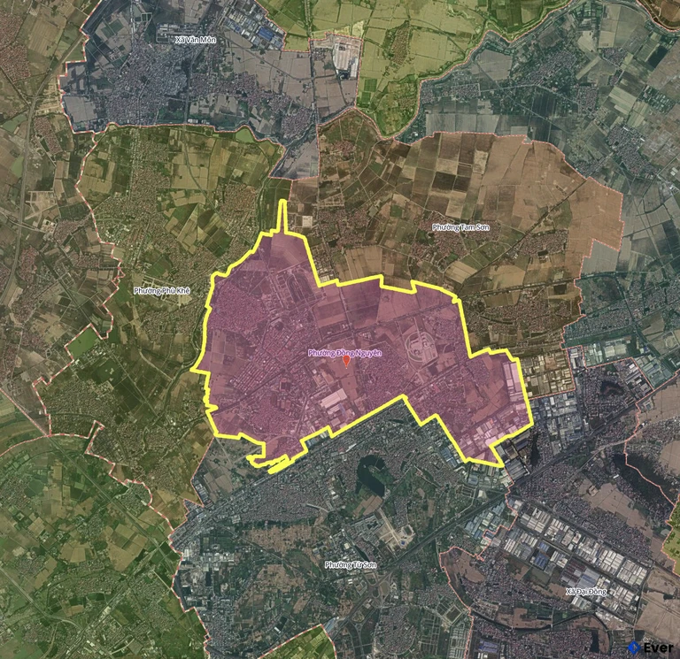 Bản đồ phường Đồng Nguyên sau sáp nhập