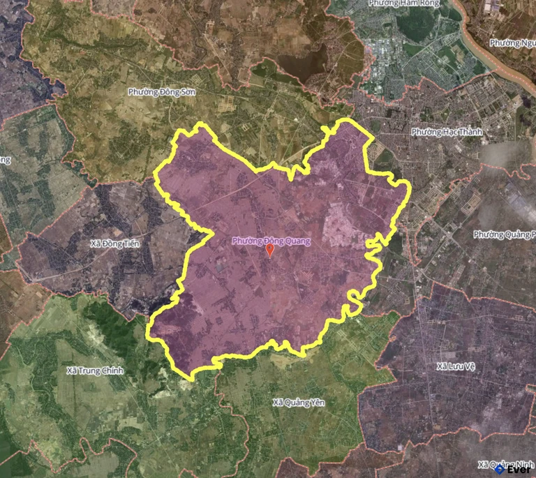 Bản đồ phường Đông Quang, Thanh Hóa sau sáp nhập