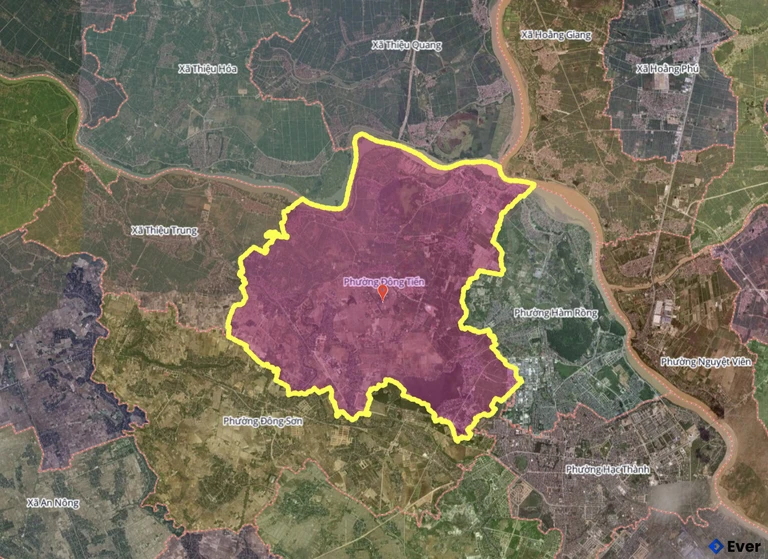 Bản đồ phường Đông Tiến, Thanh Hóa sau sáp nhập