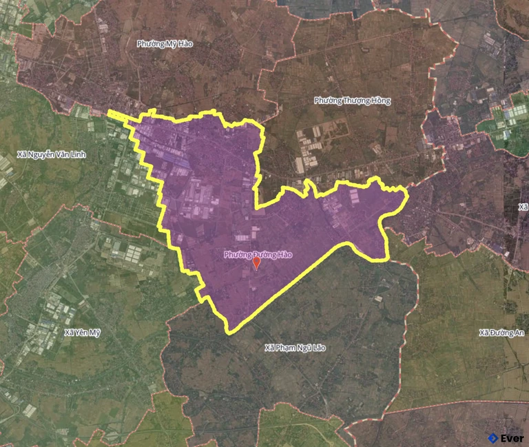 Bản đồ phường Đường Hào, Hưng Yên sau sáp nhập