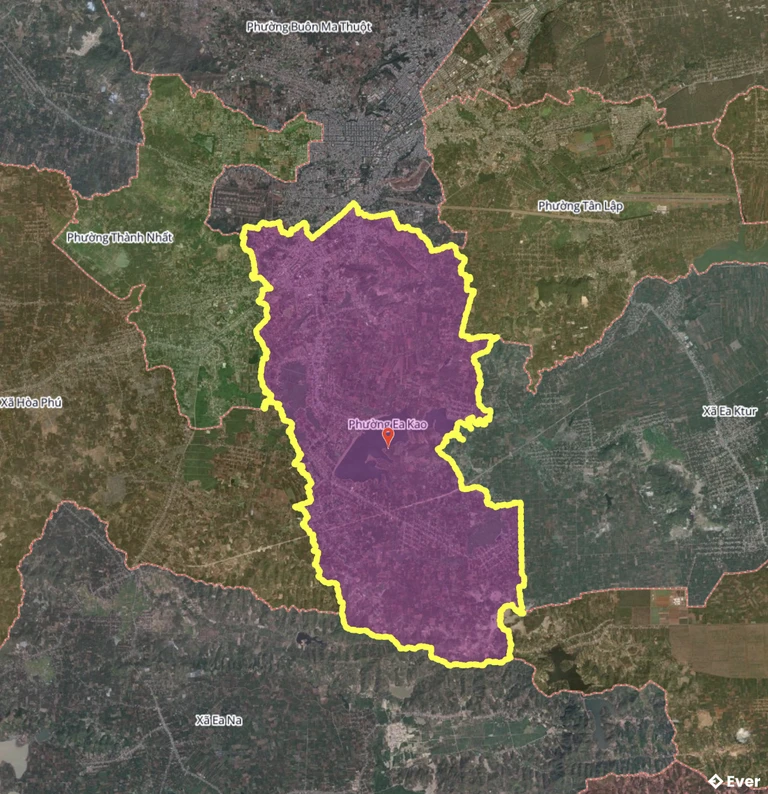 Bản đồ phường Ea Kao, Đắk Lắk sau sáp nhập