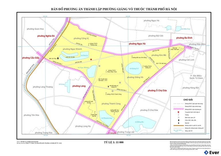 Bản đồ phường Giảng Võ sau sáp nhập