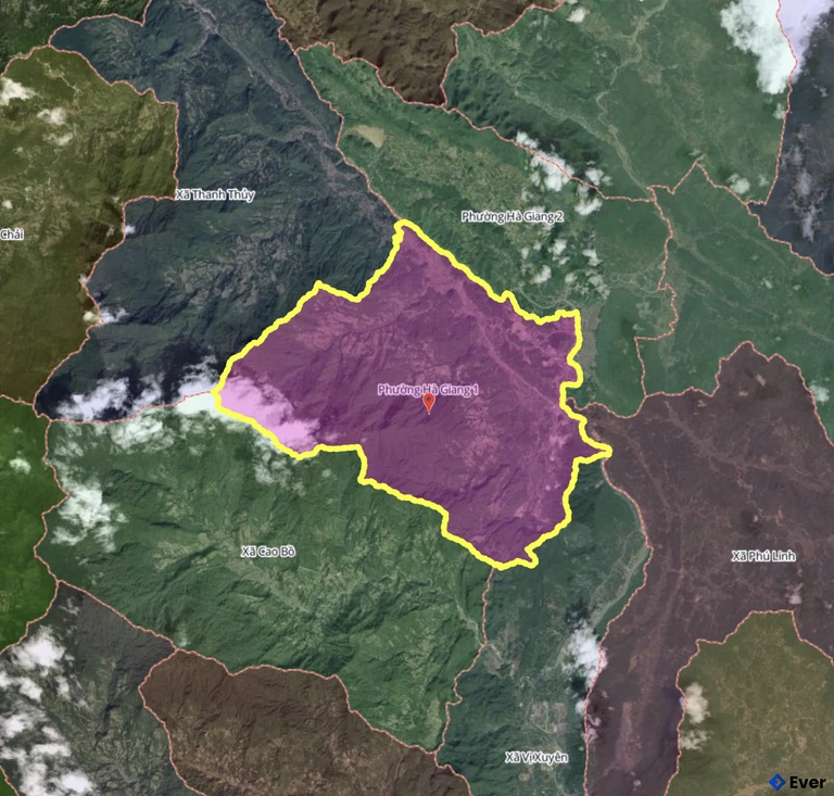 Bản đồ phường Hà Giang 1, Tuyên Quang sau sáp nhập