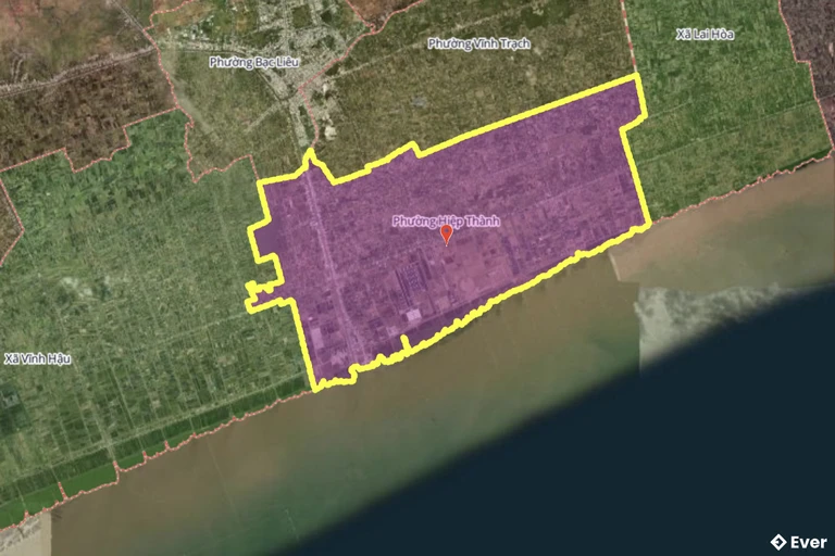 Bản đồ phường Hiệp Thành, Cà Mau sau sáp nhập