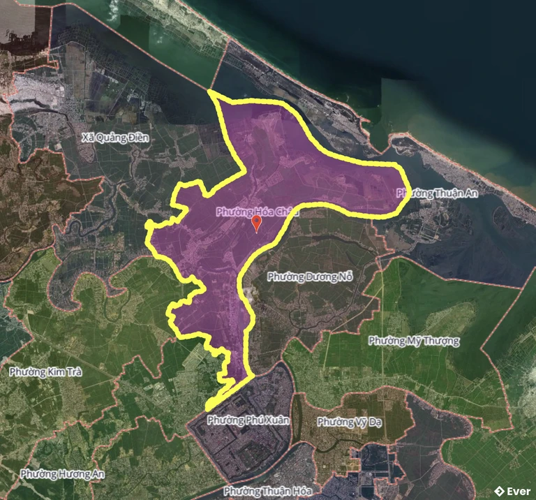 Bản đồ phường Hóa Châu, Huế sau sáp nhập