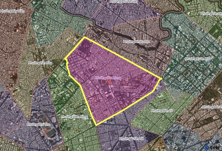 Bản đồ phường Hòa Hưng, thành phố Hồ Chí Minh sau sáp nhập