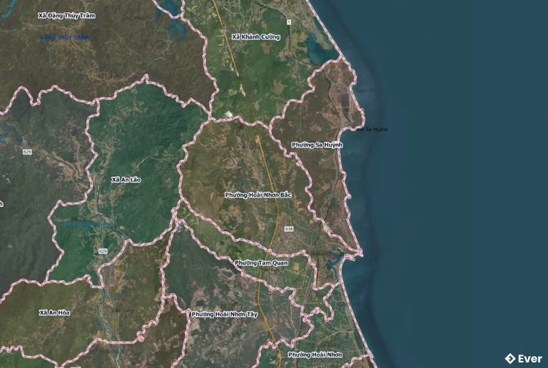 Bản đồ phường Hoài Nhơn Bắc, Gia Lai sau sáp nhập