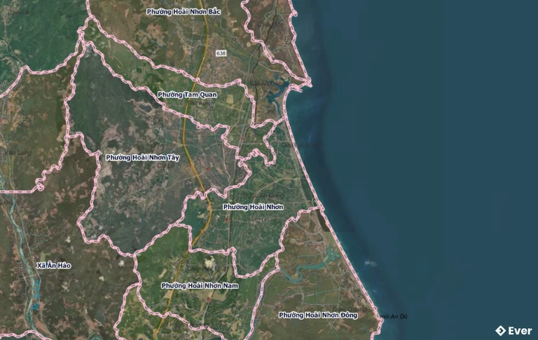 Bản đồ phường Hoài Nhơn, Gia Lai sau sáp nhập