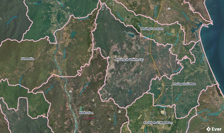 Bản đồ phường Hoài Nhơn Tây, Gia Lai sau sáp nhập