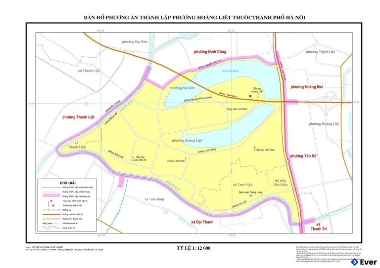 Bản đồ phường Hoàng Liệt sau sáp nhập