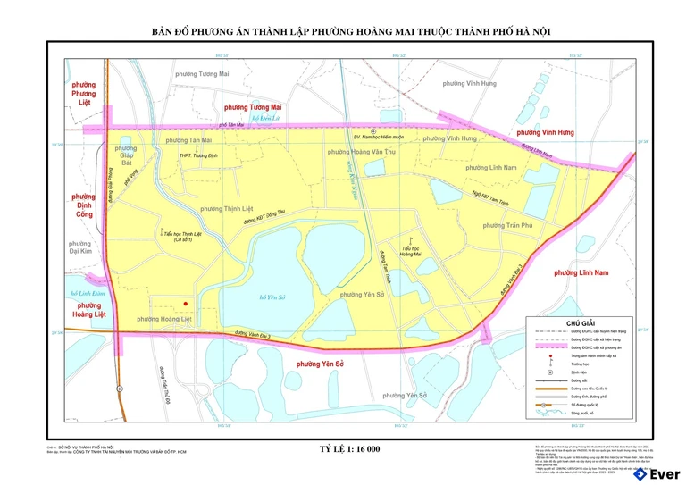 Bản đồ phường Hoàng Mai sau sáp nhập