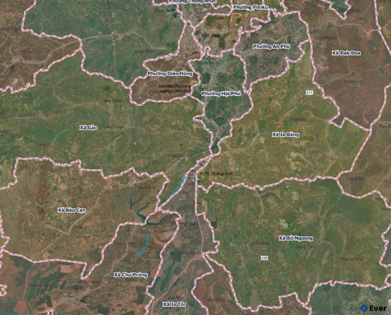 Bản đồ phường Hội Phú, Gia Lai sau sáp nhập