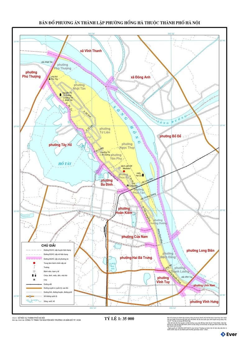 Bản đồ phường Hồng Hà sau sáp nhập