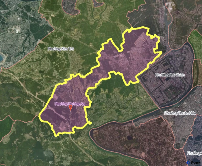 Bản đồ phường Hương An, Huế sau sáp nhập