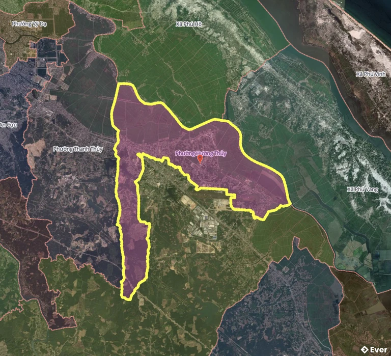 Bản đồ phường Hương Thủy, Huế sau sáp nhập