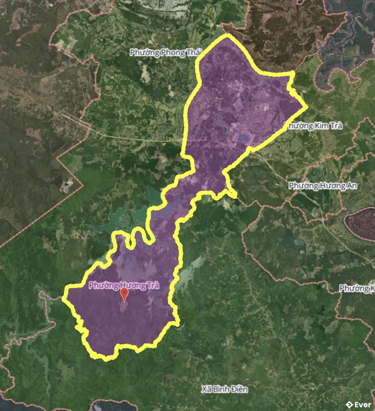 Bản đồ phường Hương Trà, Huế sau sáp nhập